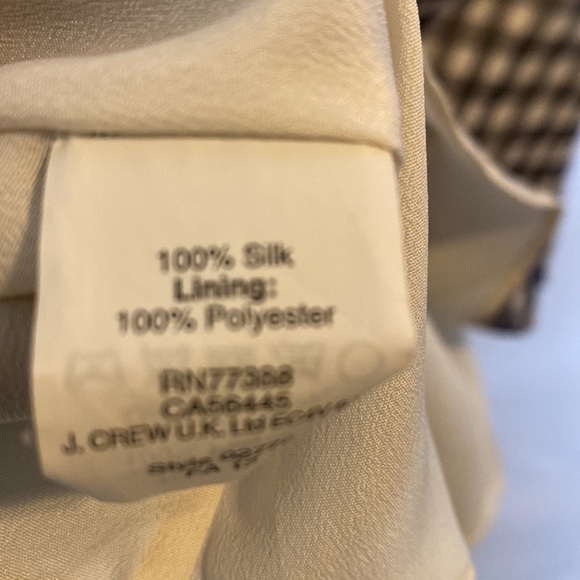 J. Crew Silk Blouse Sleeveless Black and cream check Size 0 Pleated XS - Picture 5 of 5